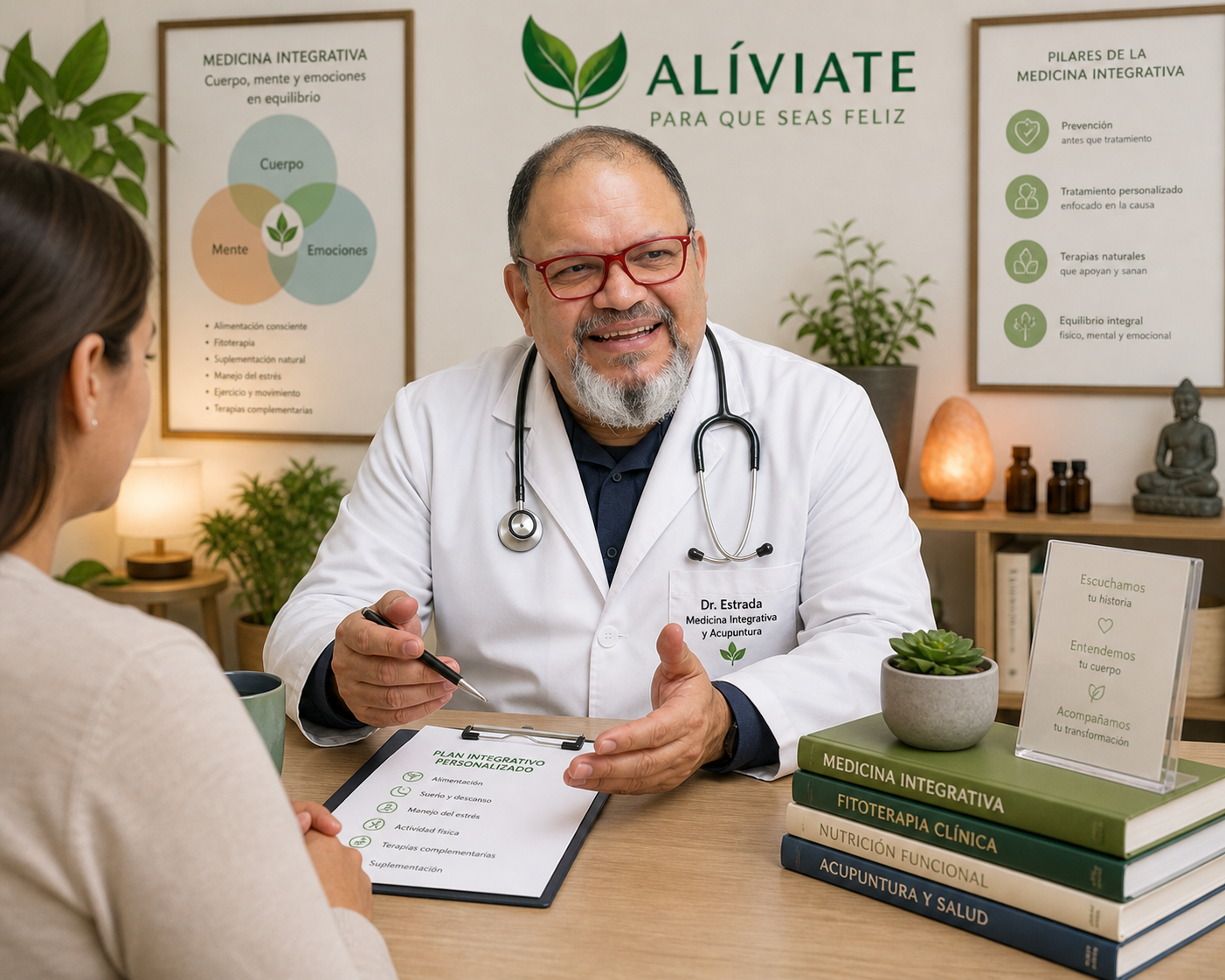 Paciente en consulta de medicina integrativa